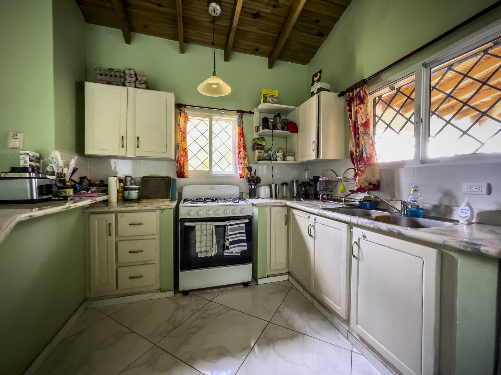 buyDRproperty Kitchen in a 3-bedroom villa for sale near the beach. Sosua Real Estate