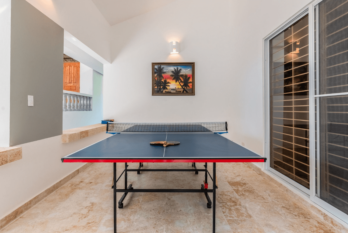 buyDRproperty Ping pong table in a room, part of a Gorgeous 5 Bedroom Villa. Sosua Real Estate