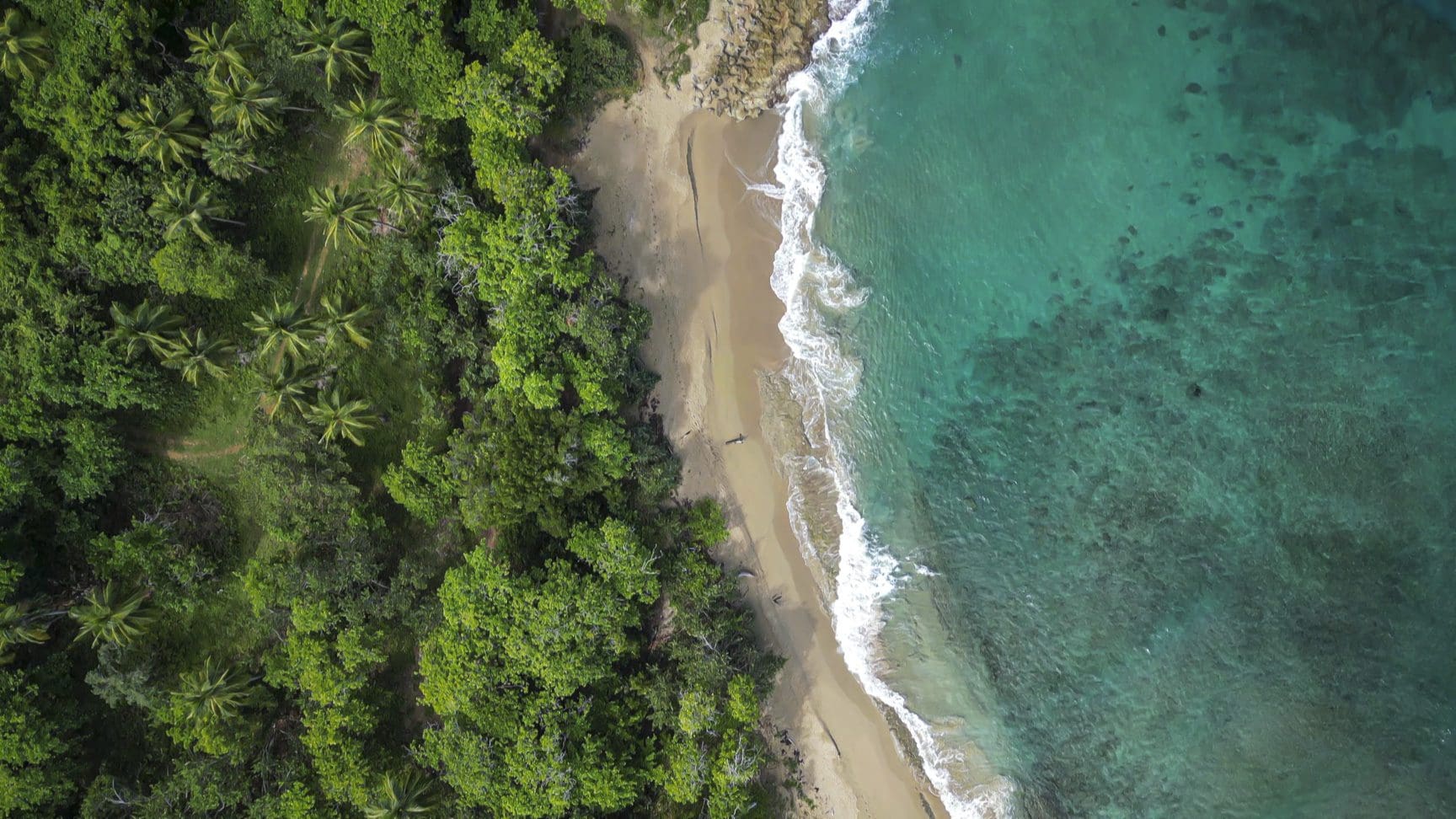 buyDRproperty Aerial view of stunning oceanfront development property with beach and turquoise water Sosua Real Estate