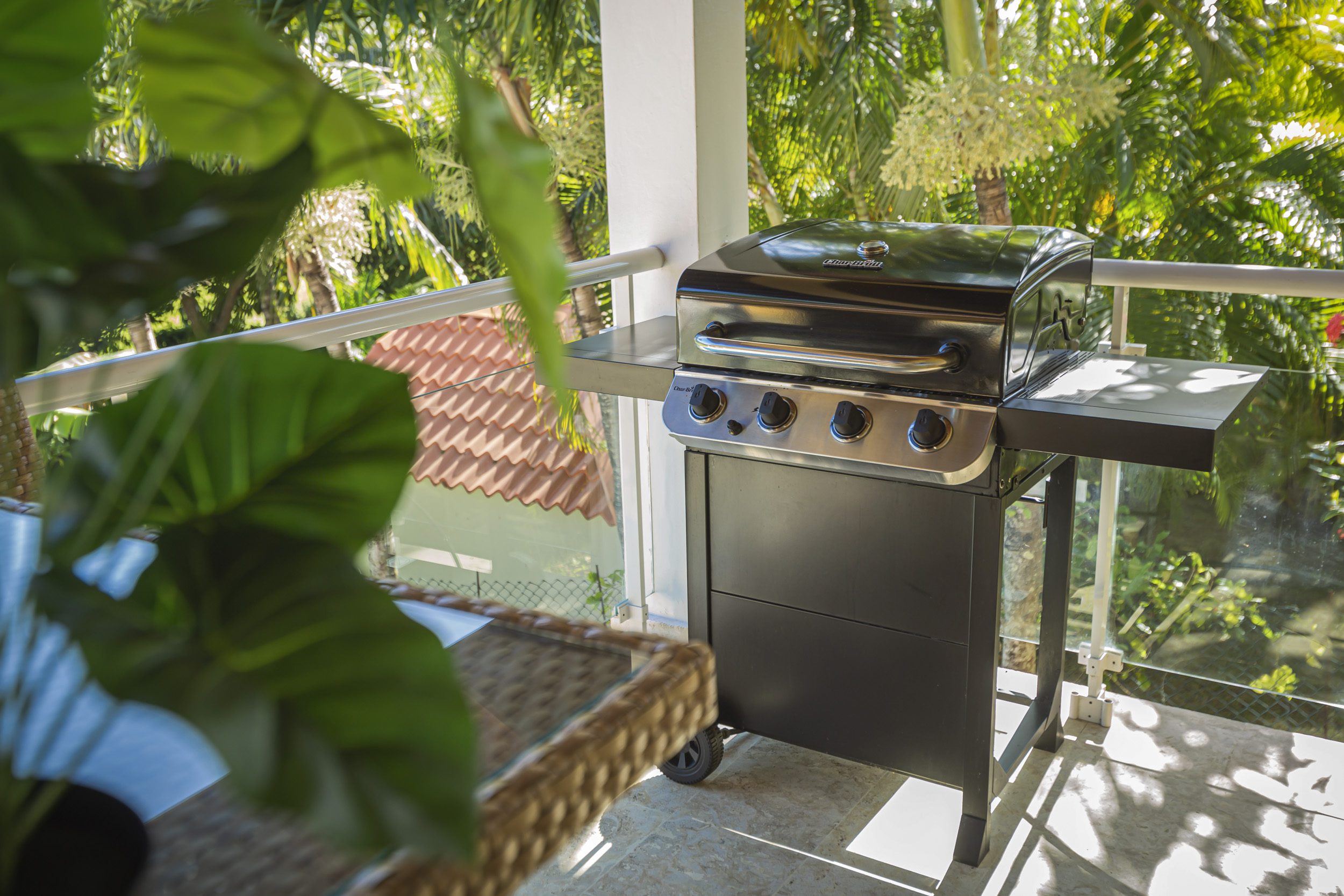 buyDRproperty Char-Broil grill on a balcony of a Villa For Sale in Terramar. Sosua Real Estate