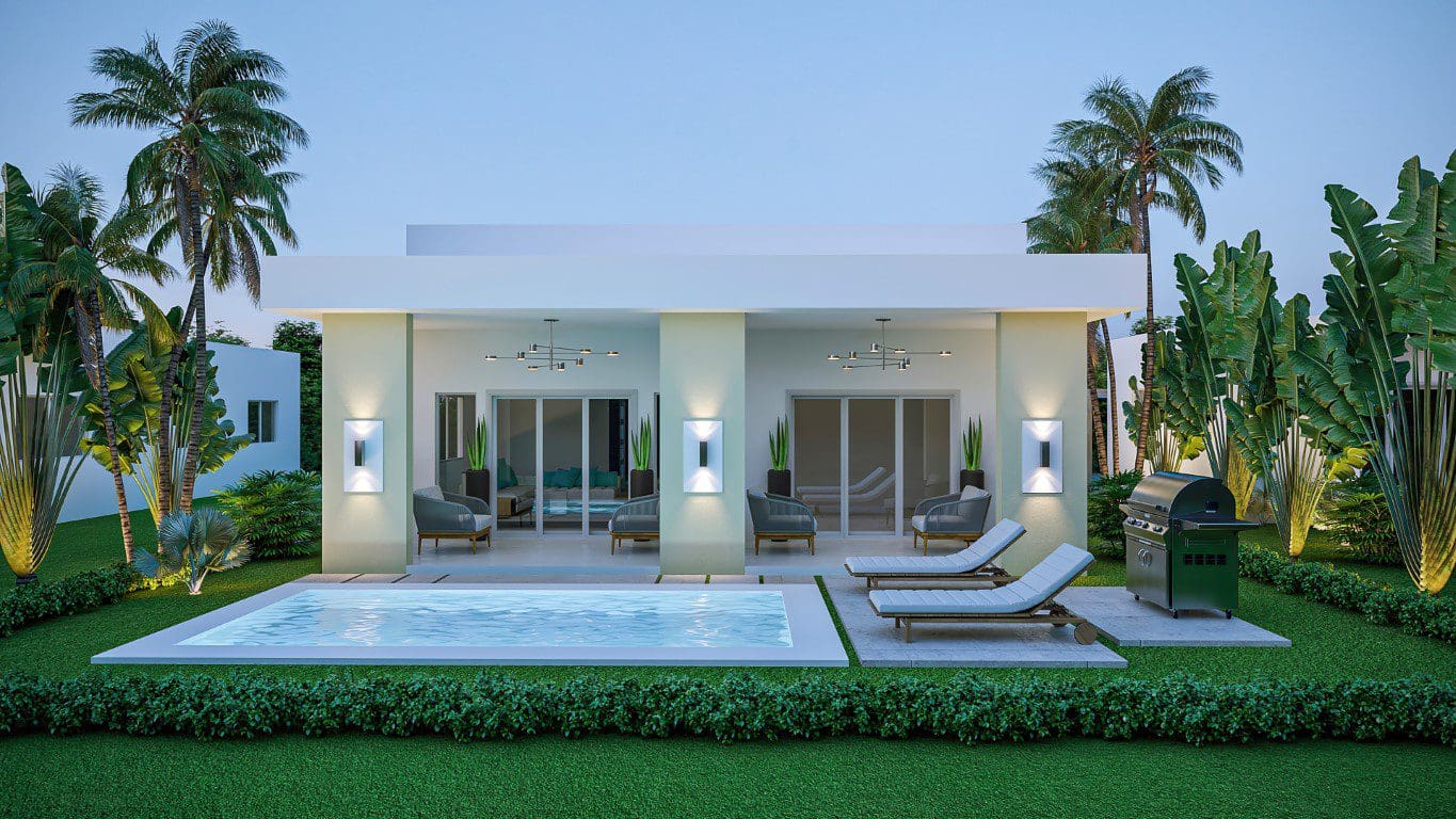 buyDRproperty Luxury 3-Bedroom Oasis with private pool and tropical landscaping in Sosua. Sosua Real Estate