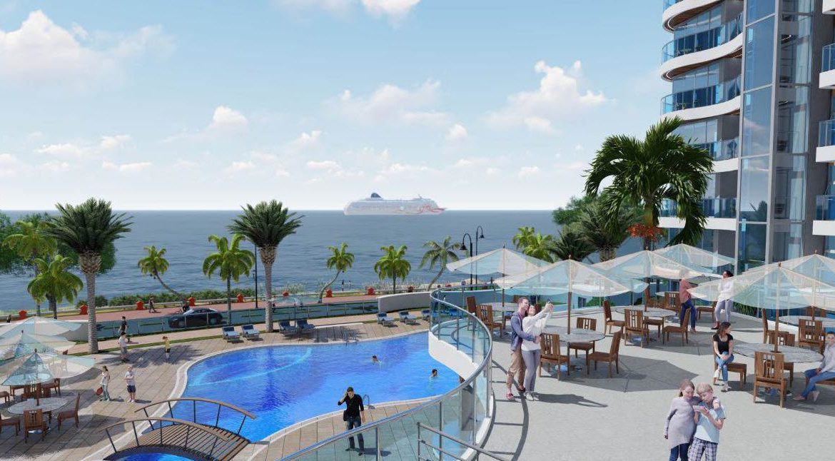 buyDRproperty Luxury condos at Atlantic Luxury Towers in the Dominican Republic with a pool and ocean view. Sosua Real Estate