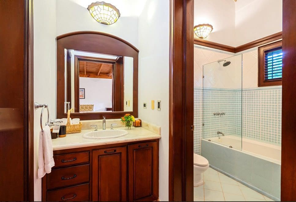 buyDRproperty Bathroom in a Stunning Oceanfront Villa at Sea Horse Ranch. Sosua Real Estate