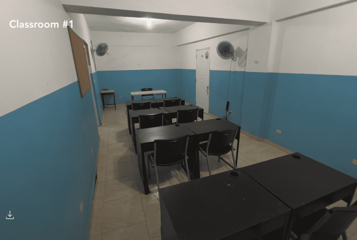 buyDRproperty Classroom with desks and chairs, potentially for a Hostel Business. Sosua Real Estate