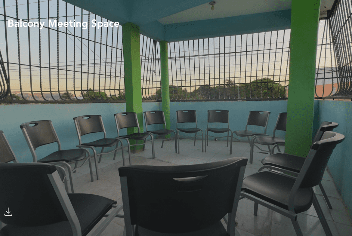 buyDRproperty Balcony meeting space in a hostel business for sale. Sosua Real Estate