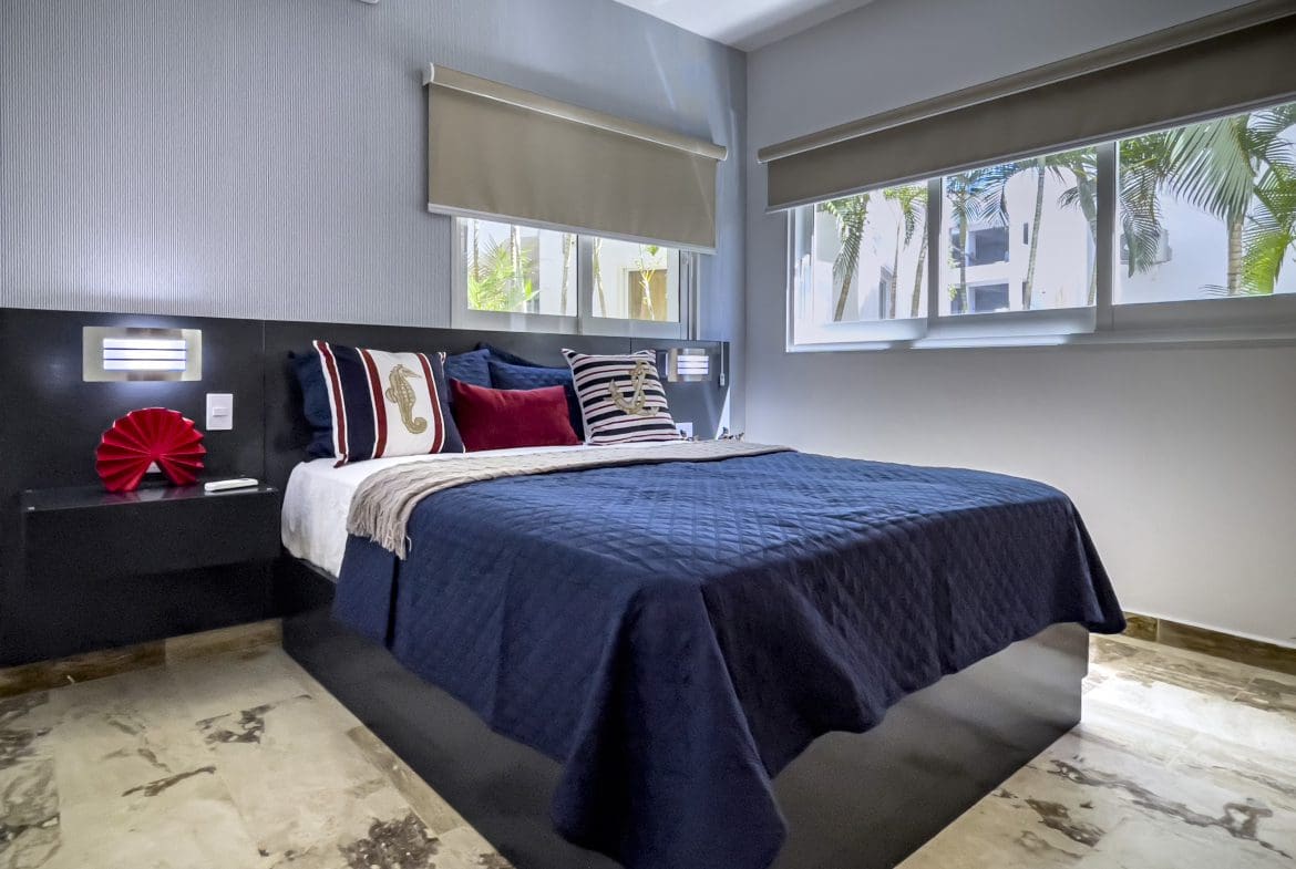 buyDRproperty Nautical-themed bedroom in a 3 Bedroom Oceanfront Condo Sosua Real Estate