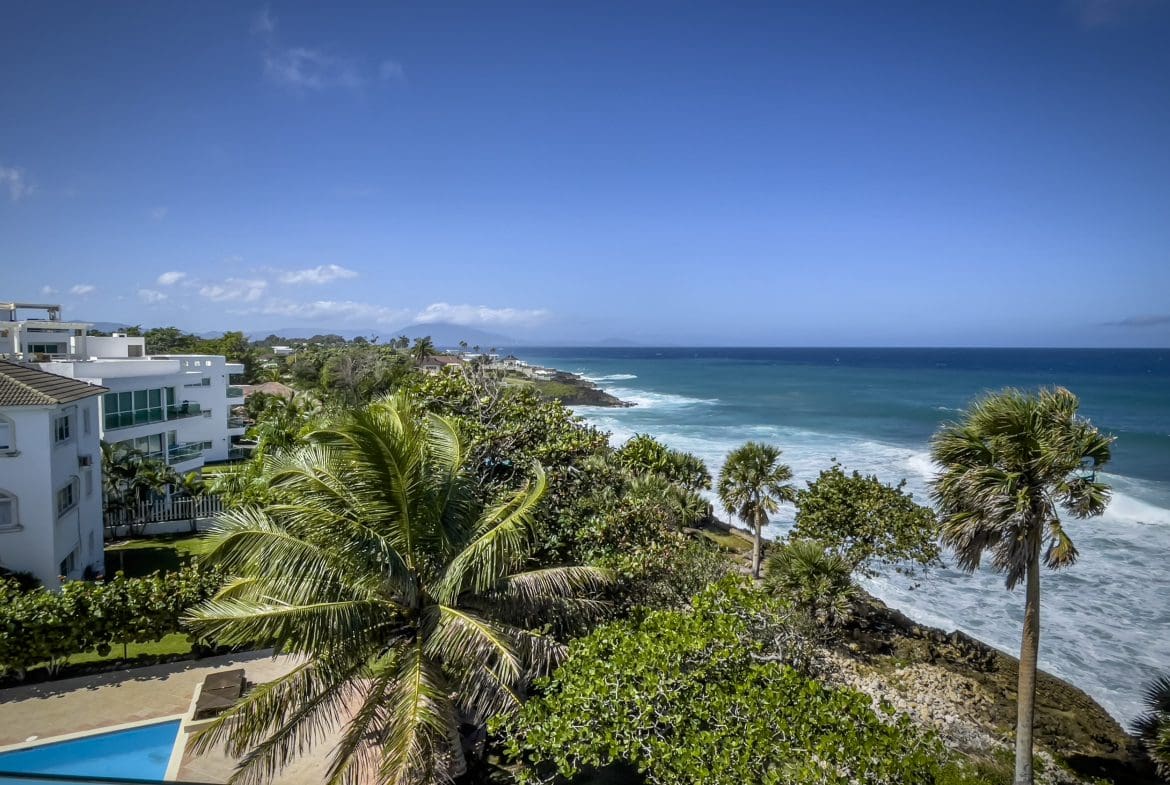 buyDRproperty Ocean view from a 3-bedroom oceanfront condo in Sosua, Dominican Republic. Sosua Real Estate