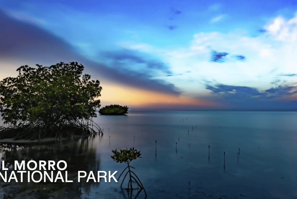 buyDRproperty El Morro National Park at sunset, with calm water and mangroves. Sosua Real Estate