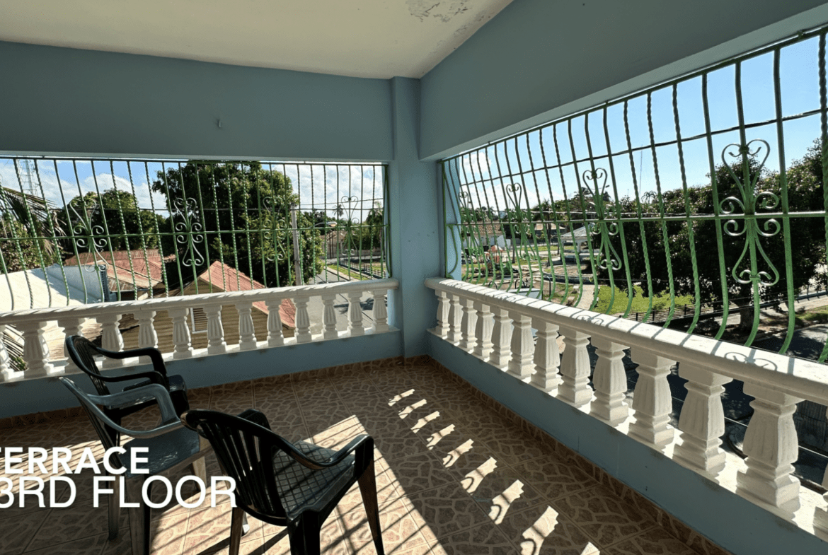buyDRproperty Balcony of an affordable hotel facility for sale in the Caribbean, with terrace and 3rd floor view. Sosua Real Estate