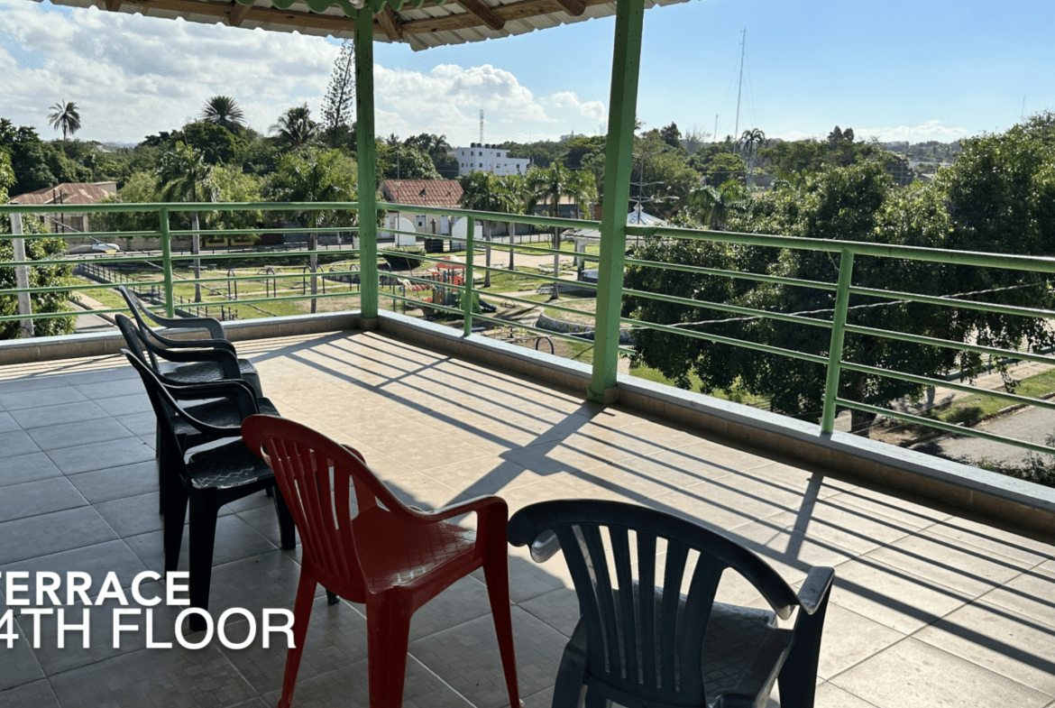 buyDRproperty Terrace on the 4th floor of an affordable hotel facility with a view. Sosua Real Estate