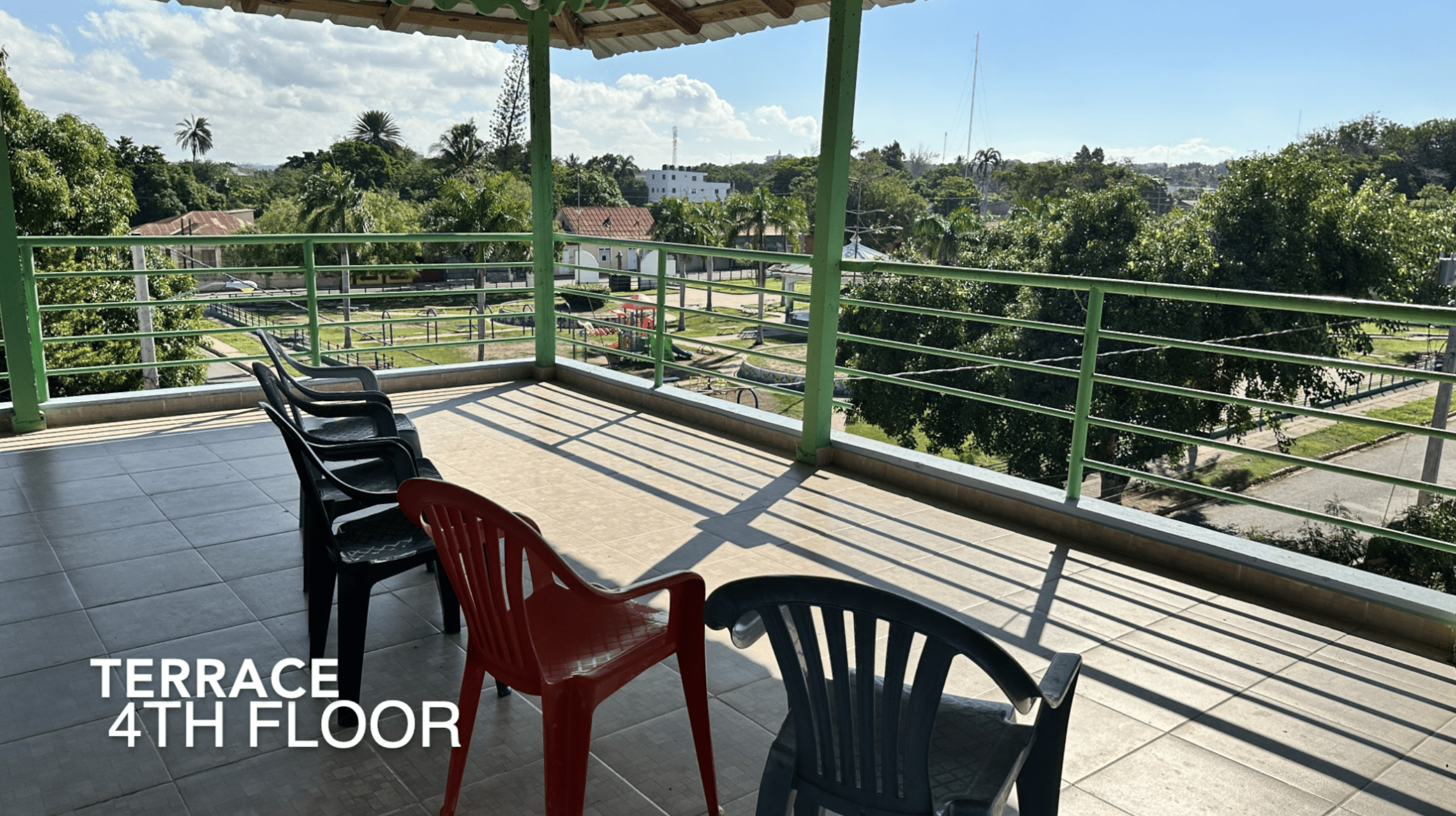 buyDRproperty Terrace on the 4th floor of an affordable hotel facility with a view. Sosua Real Estate
