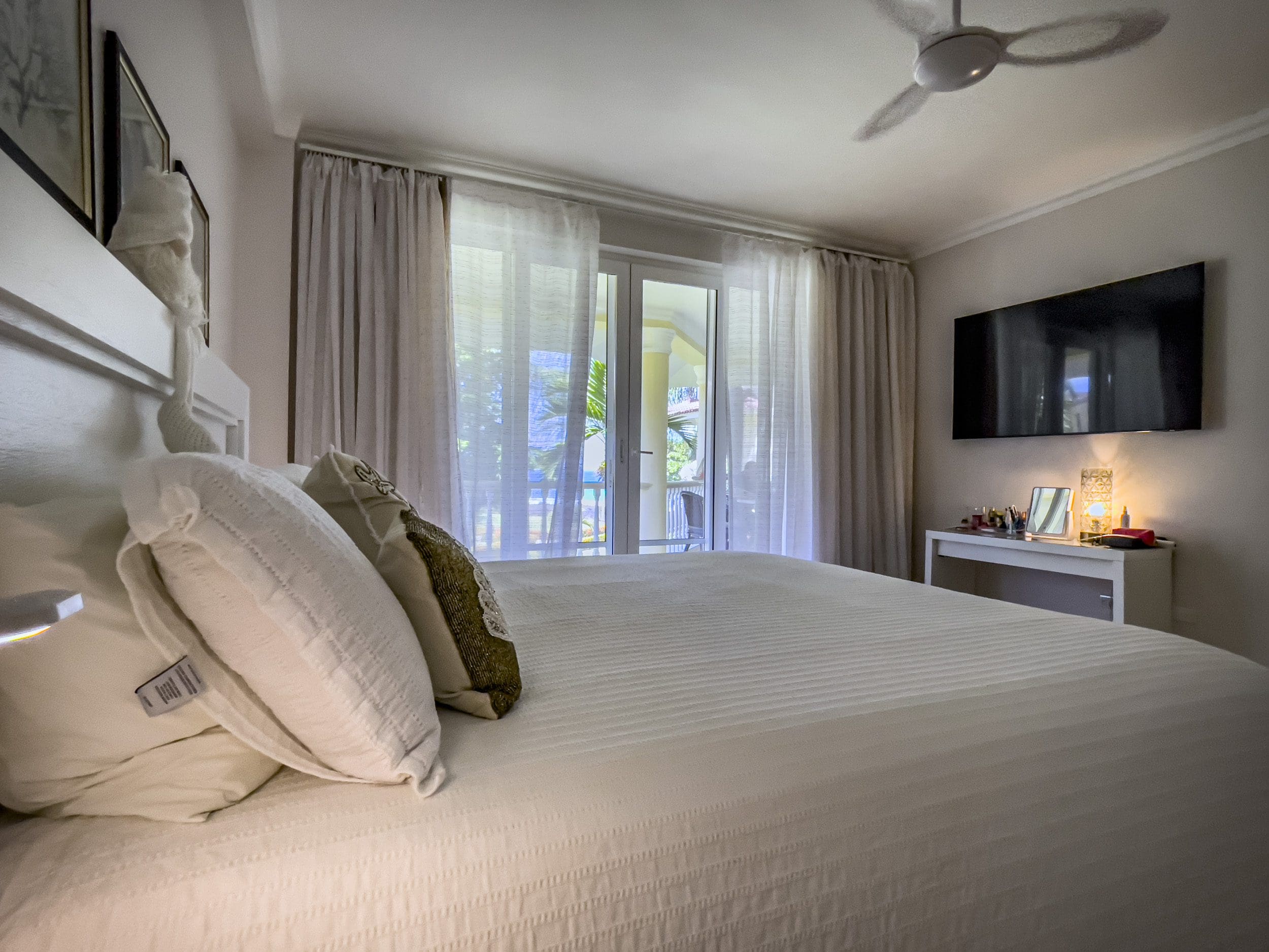 buyDRproperty Bedroom of a 3 Bedroom Oceanfront Condo with a view of the ocean Sosua Real Estate