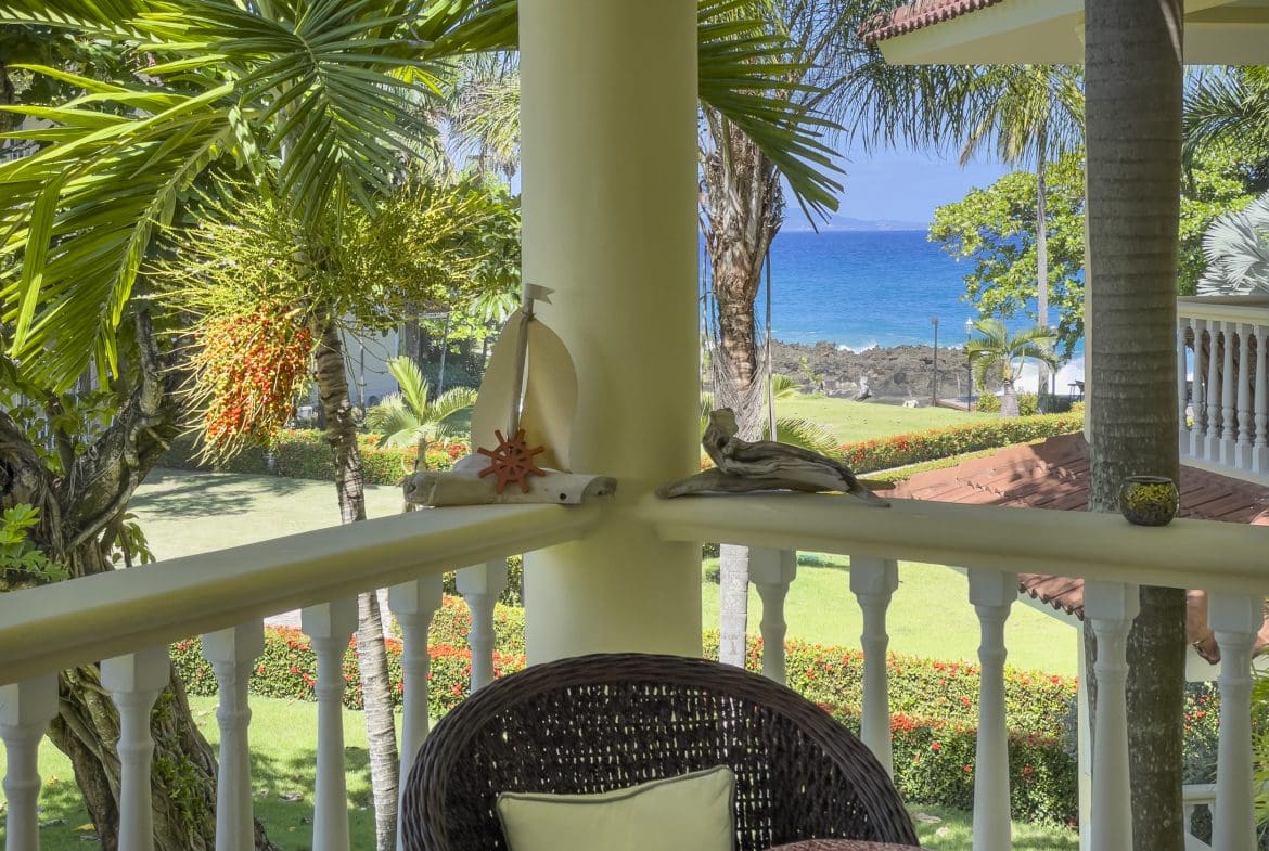 buyDRproperty Ocean view from a balcony of a 3 Bedroom Oceanfront Condo in Sosua. Sosua Real Estate