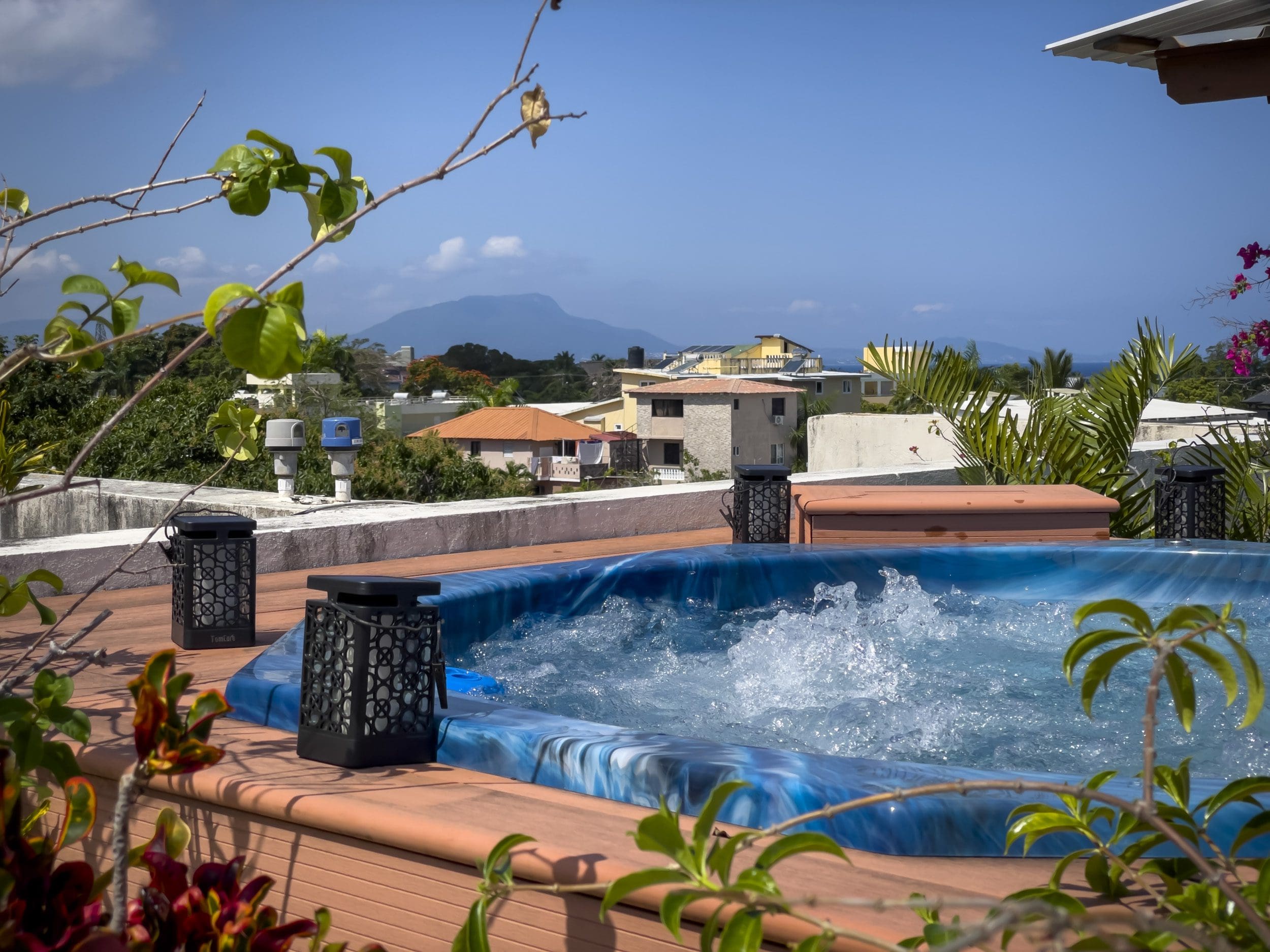 buyDRproperty Rooftop jacuzzi with a view of Sosua. 2 Bedroom Condo in the heart of Sosua. Sosua Real Estate