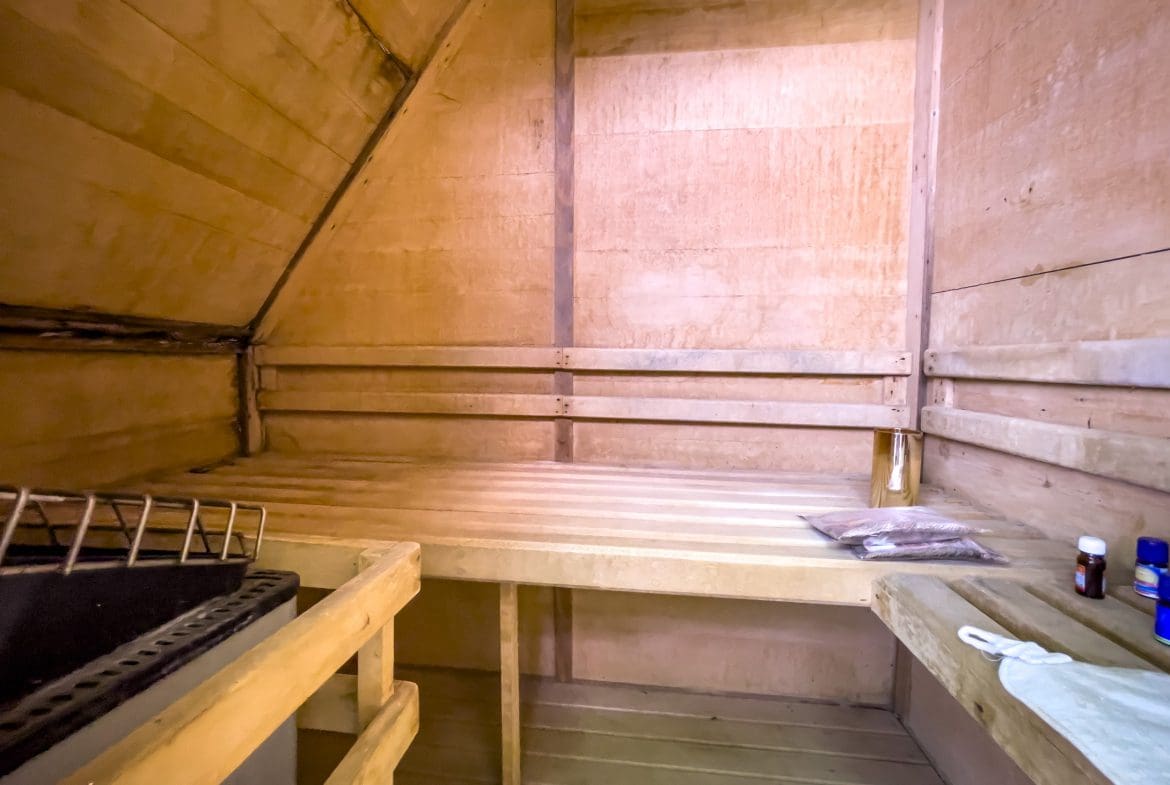 buyDRproperty Interior of a wooden sauna, possibly in a 2 Bedroom Condo in the heart of Sosua Sosua Real Estate