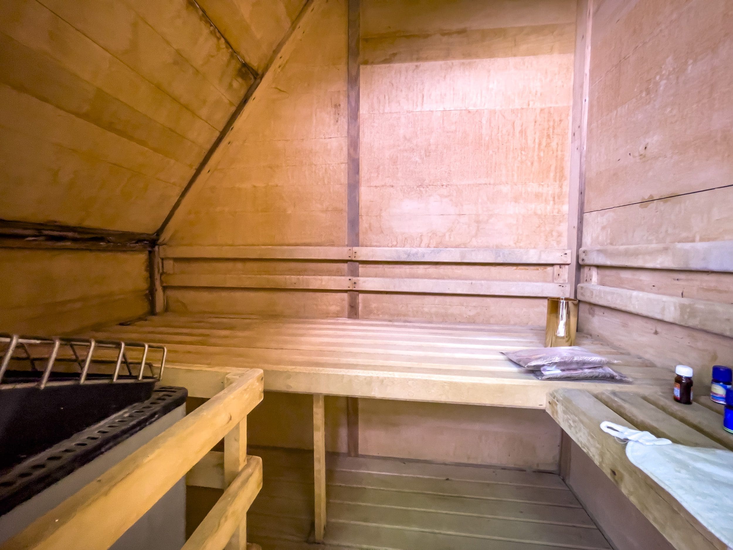 buyDRproperty Interior of a wooden sauna, possibly in a 2 Bedroom Condo in the heart of Sosua Sosua Real Estate
