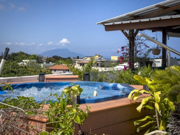 buyDRproperty Rooftop hot tub overlooking Sosua, Dominican Republic. Perfect for a 2 bedroom condo in the heart of Sosua. Sosua Real Estate