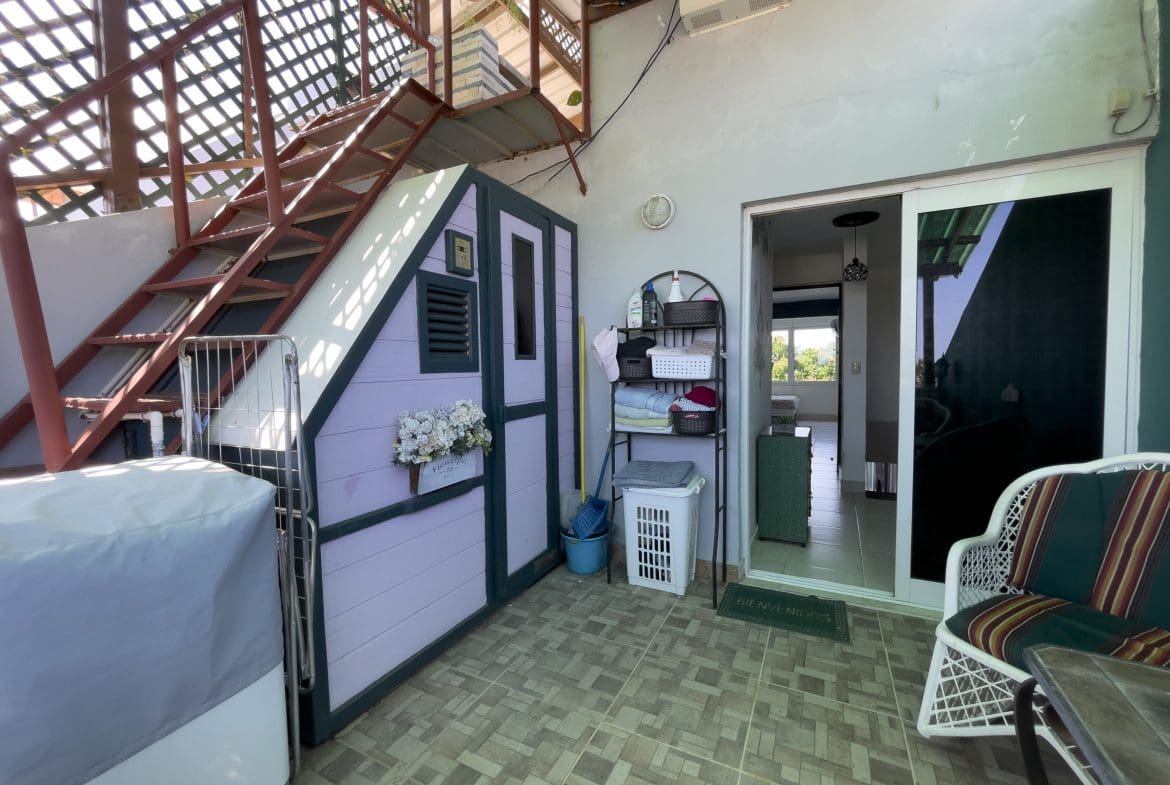 buyDRproperty Outdoor laundry area with access to a 2 bedroom condo in the heart of Sosua. Sosua Real Estate