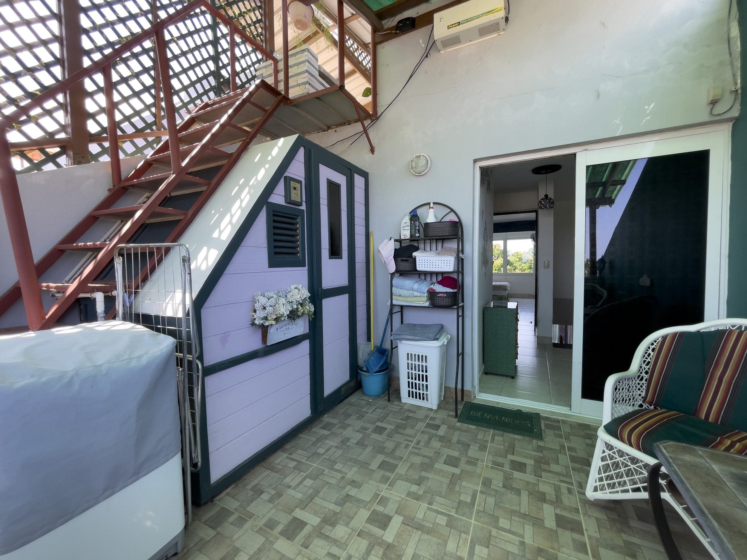 buyDRproperty Outdoor laundry area with access to a 2 bedroom condo in the heart of Sosua. Sosua Real Estate