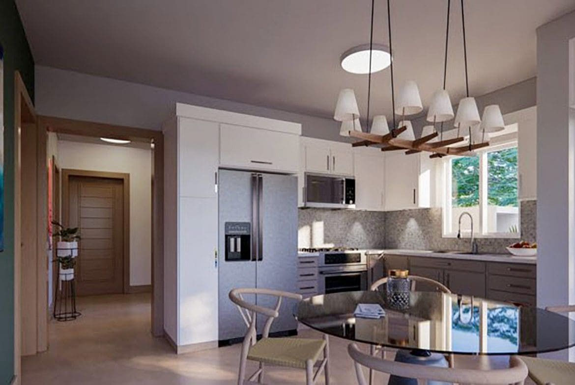 buyDRproperty Modern kitchen with dining area in a Beautiful Villa SUNSET. Sosua Real Estate