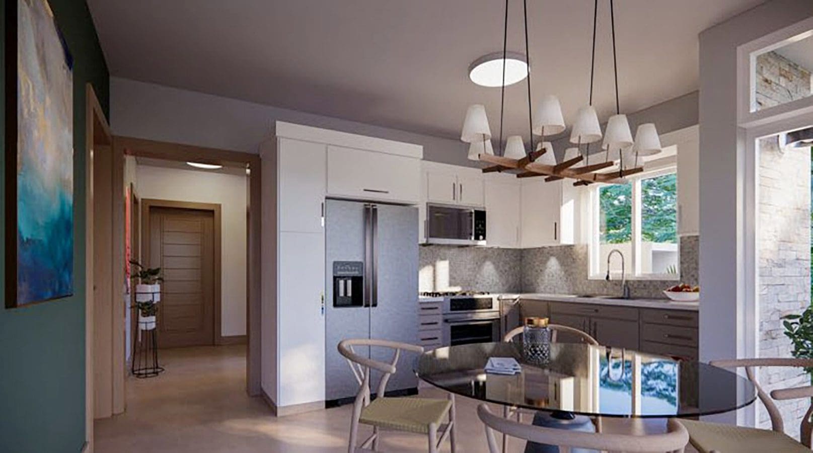buyDRproperty Modern kitchen with dining area in a Beautiful Villa SUNSET. Sosua Real Estate