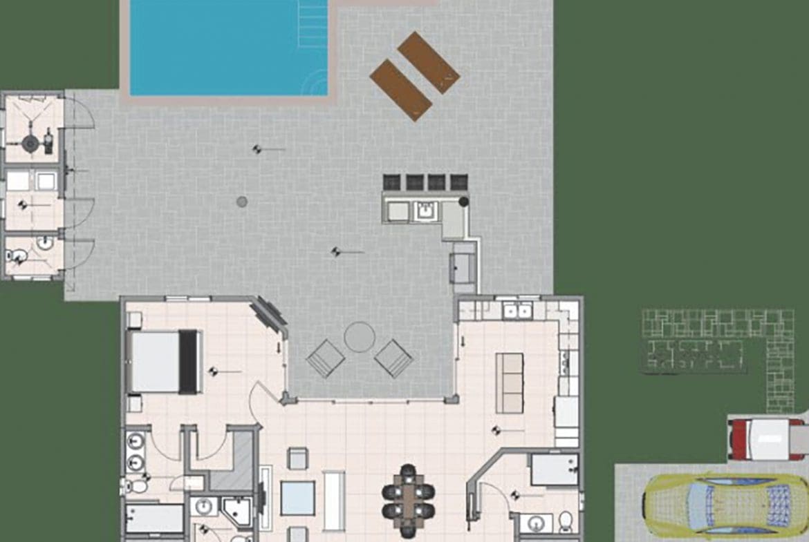 buyDRproperty Floor plan of Beautiful Villa BELLA in Casa Linda with pool and outdoor kitchen Sosua Real Estate