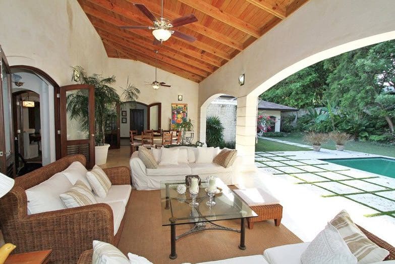 buyDRproperty Luxury villa CAROLINA outdoor living area with pool Sosua Real Estate