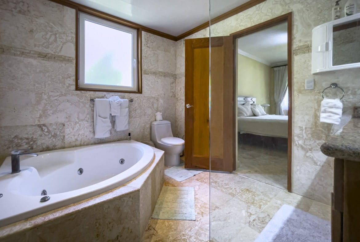 buyDRproperty Luxurious bathroom with jacuzzi and ocean-view, Sosua condo Sosua Real Estate