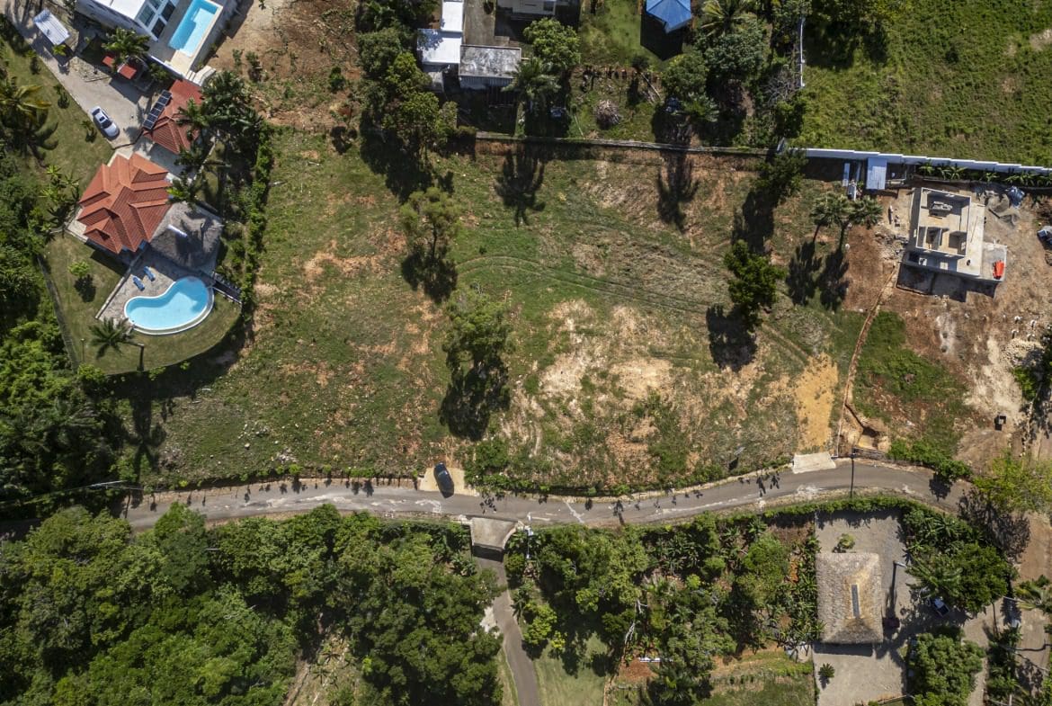 buyDRproperty Aerial view of a beautiful ocean view lot for sale in Sosua. Sosua Real Estate