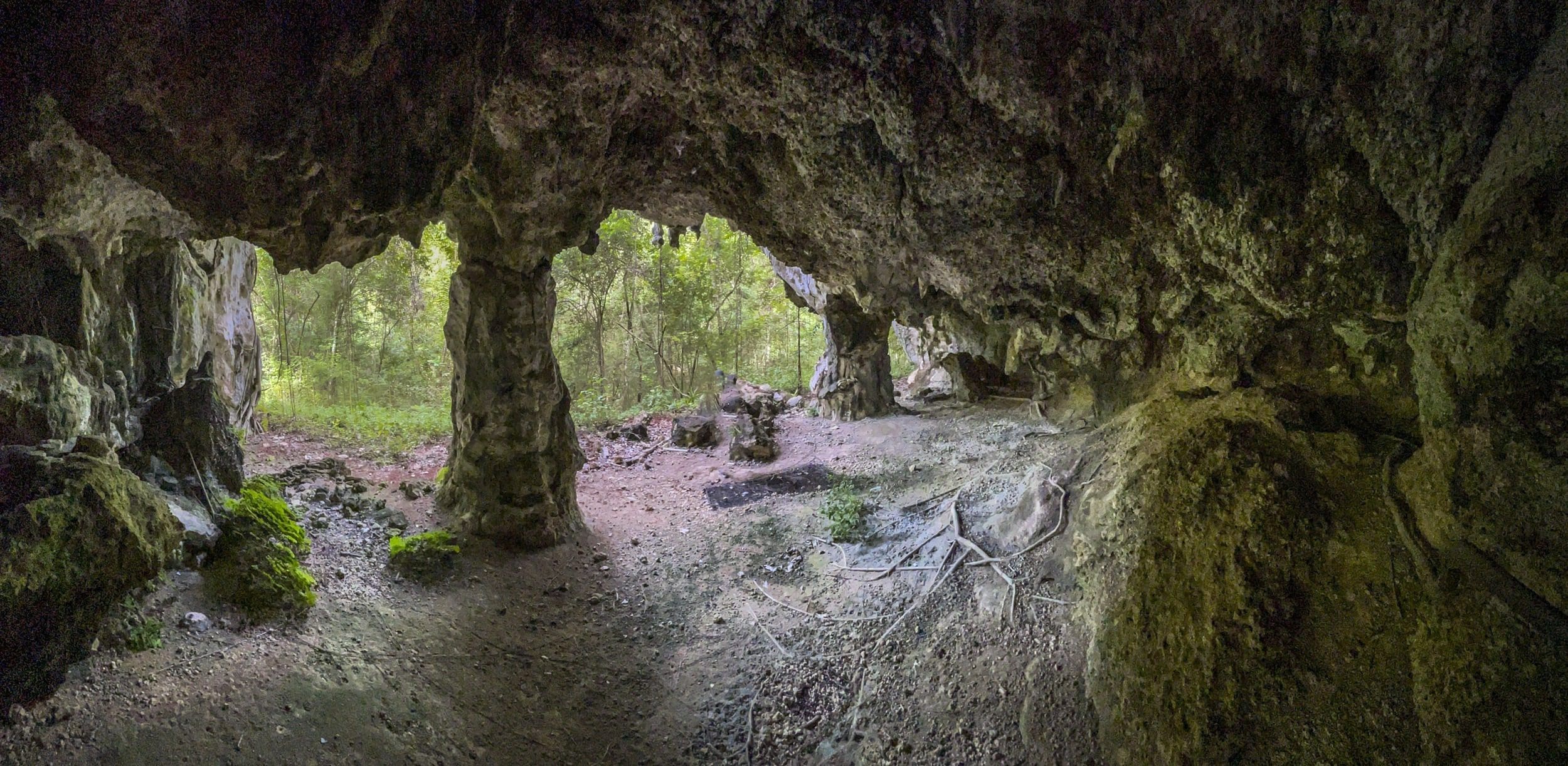 buyDRproperty Cave interior with rock formations and building lot entrance Sosua Real Estate