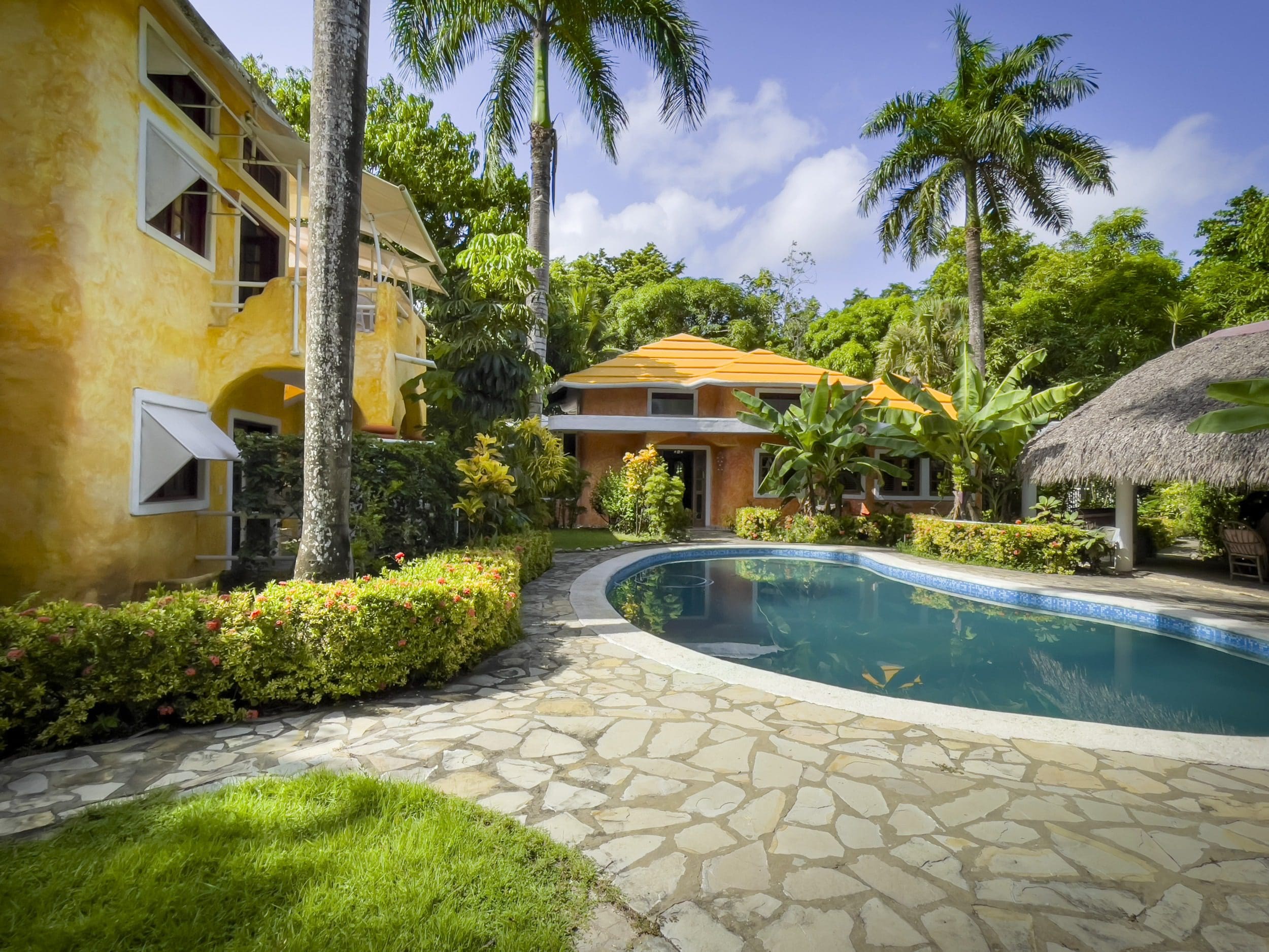 buyDRproperty Charming B&B with pool, palm trees, and lush landscaping. Sosua Real Estate