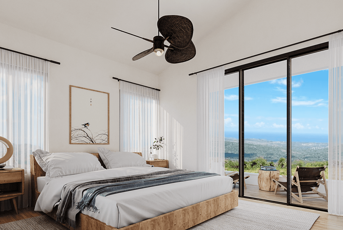 buyDRproperty Modern bedroom with panoramic views from a 3-bedroom bungalow for sale. Sosua Real Estate