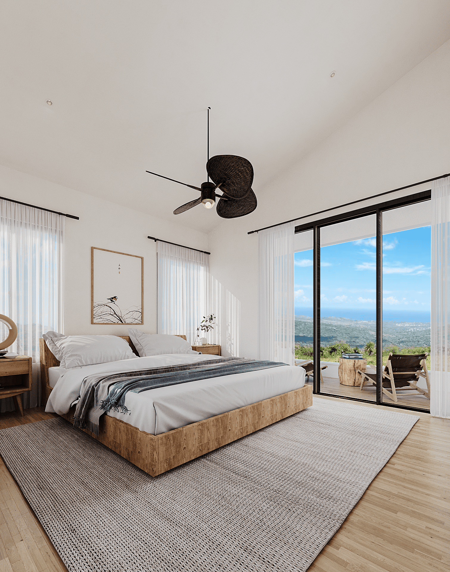 buyDRproperty Modern bedroom with panoramic views from a 3-bedroom bungalow for sale. Sosua Real Estate