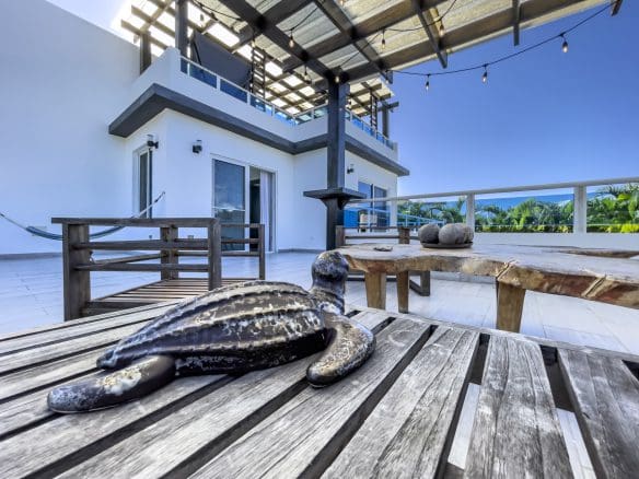 buyDRproperty Rooftop terrace of a 3-bedroom villa for sale in Sosúa Ocean Village, Dominican Republic. Sosua Real Estate