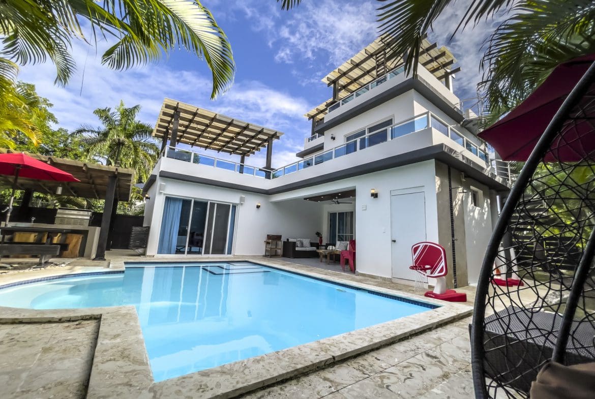 Modern 3-bedroom villa with private pool for sale in Sosua Ocean Village - buyDRproperty