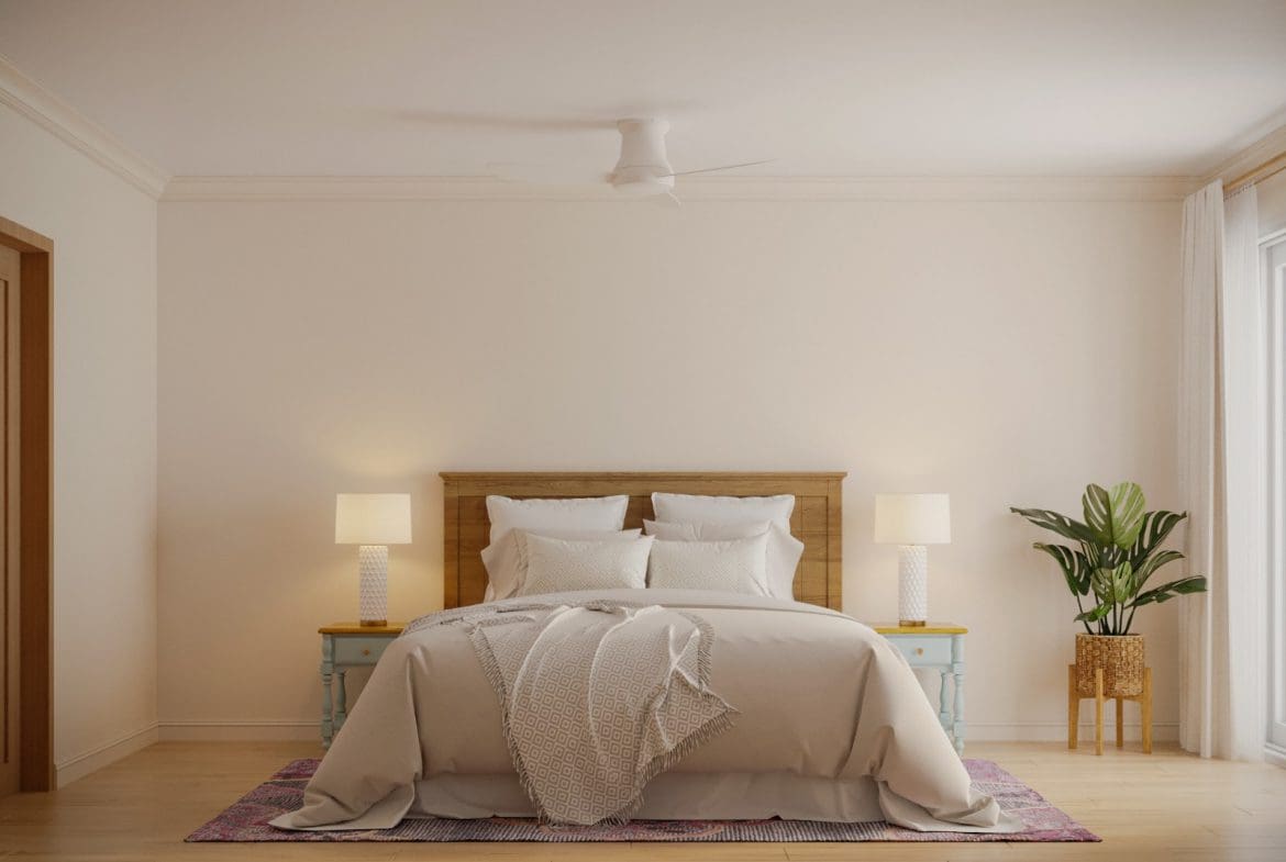 buyDRproperty Cozy bedroom with a bed, nightstands, and lamps. Sosua Real Estate