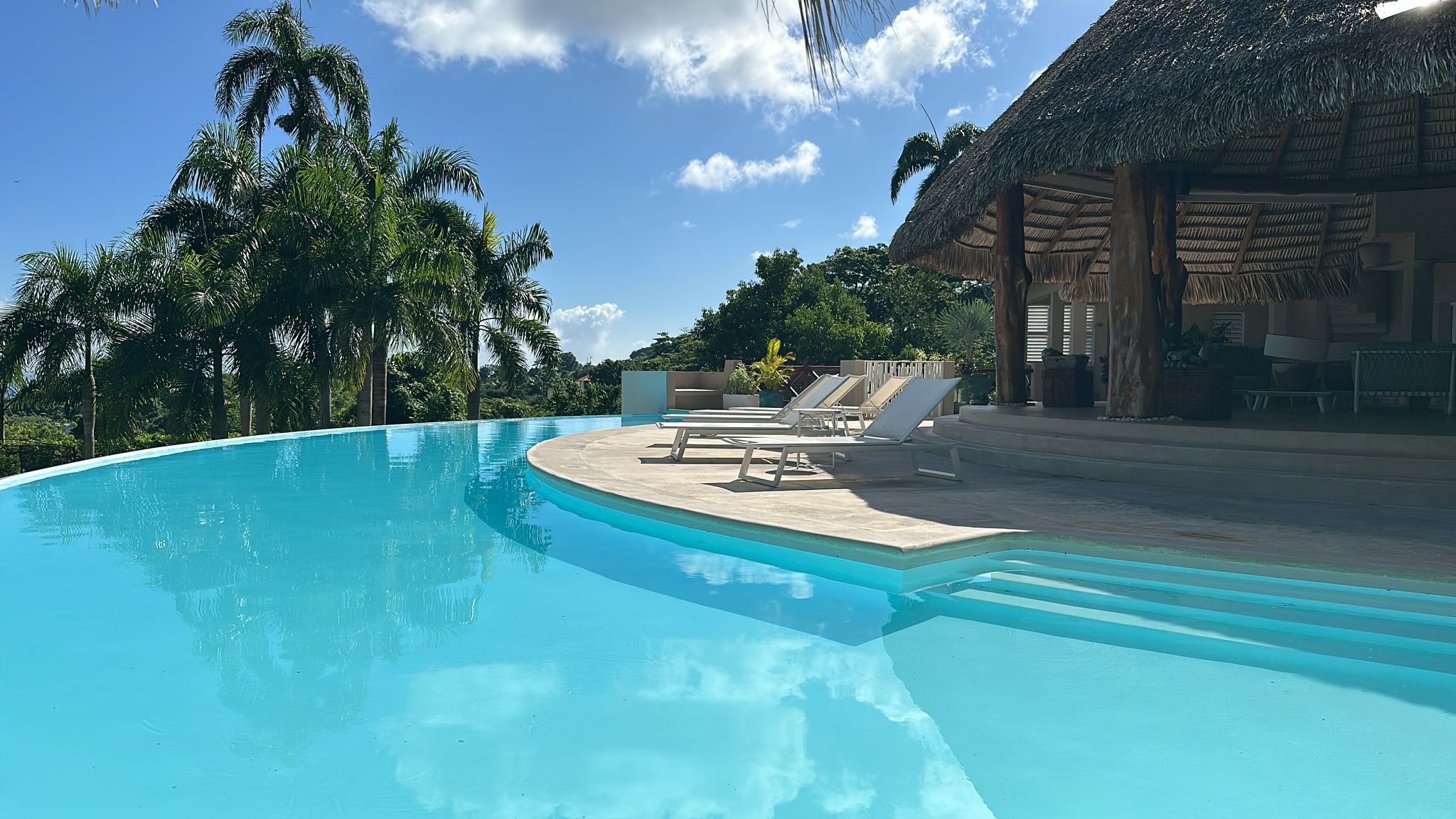 buyDRproperty Infinity pool at an ocean view villa for sale in Cabrera, Dominican Republic. Sosua Real Estate