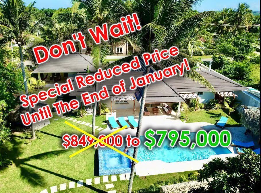 Buydrproperty Beautiful 9 bedroom Villa with Pool Special Reduced Price Until End of January $849000 to $795000 Sosua Real Estate Buydrpropertycom Buydrpropertycom