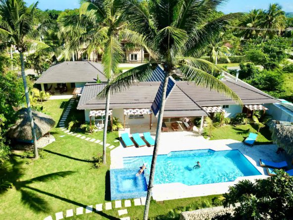 Buydrproperty Aerial View of a Beautiful 9 bedroom Villa with a Pool and Palm Trees Sosua Real Estate Buydrpropertycom Buydrpropertycom