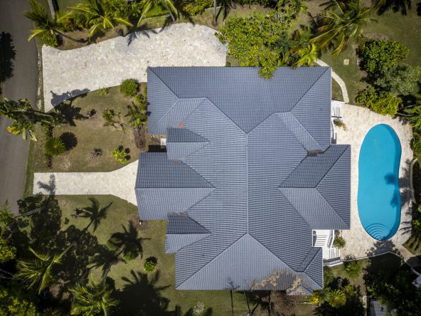 Buydrproperty Aerial View of a Luxury Home with a Swimming Pool and Tropical Landscaping Sosua Real Estate Buydrpropertycom Buydrpropertycom