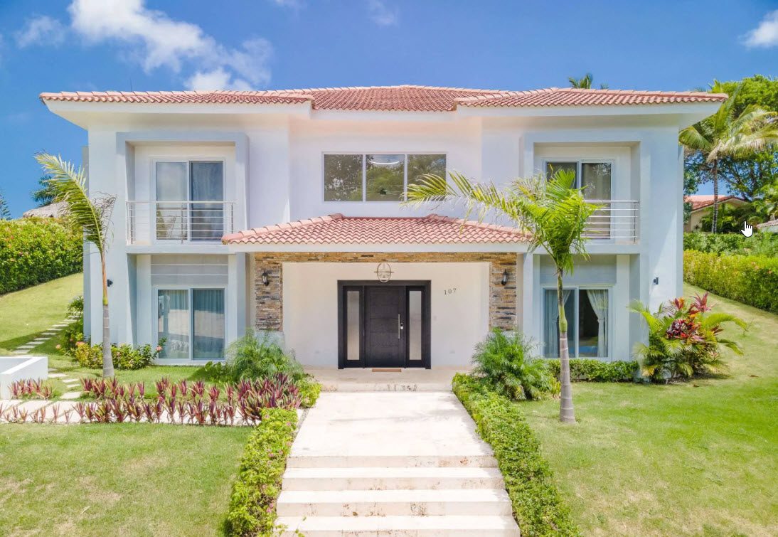 Buydrproperty Luxury Two story Villa with a Red Tile Roof and Manicured Lawn Sosua Real Estate Buydrpropertycom Buydrpropertycom