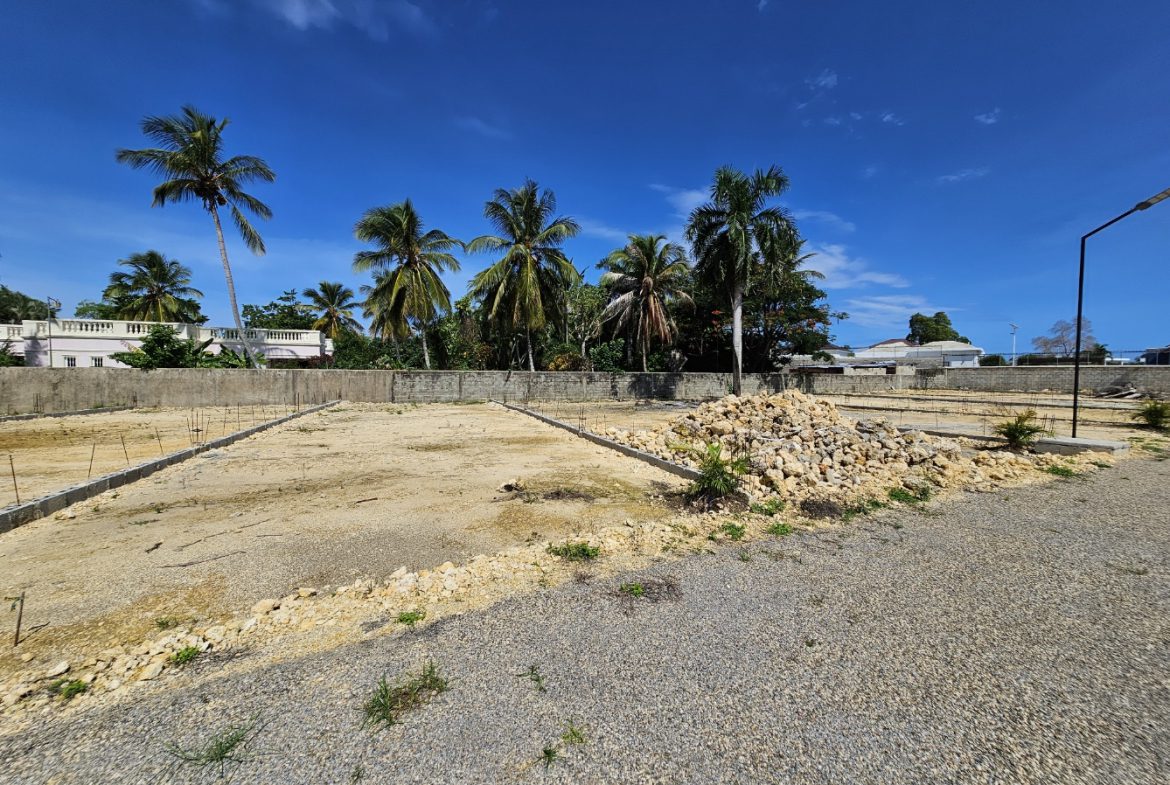 buyDRproperty Cleared building lots with palm trees under a blue sky in a tropical location. Sosua Real Estate