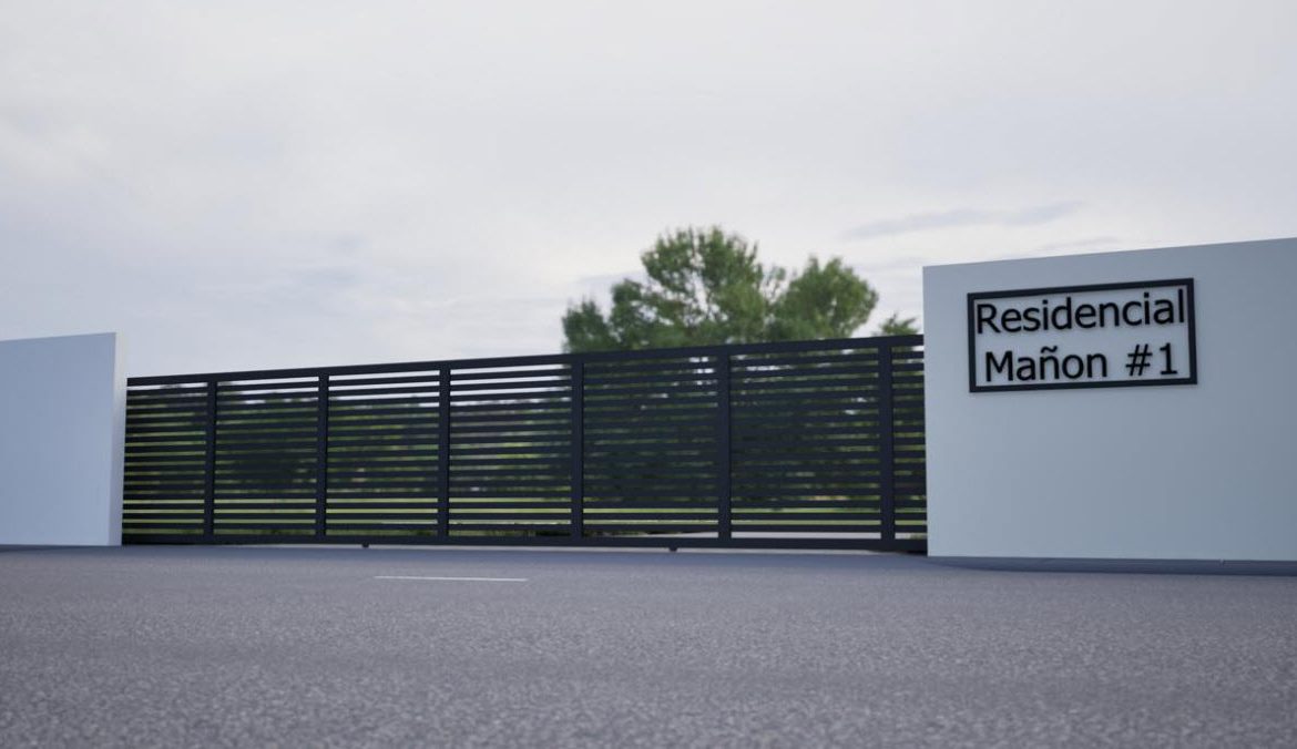 buyDRproperty Entrance gate to Residencial Mañon #1. Puerto Plata villa for sale. Sosua Real Estate