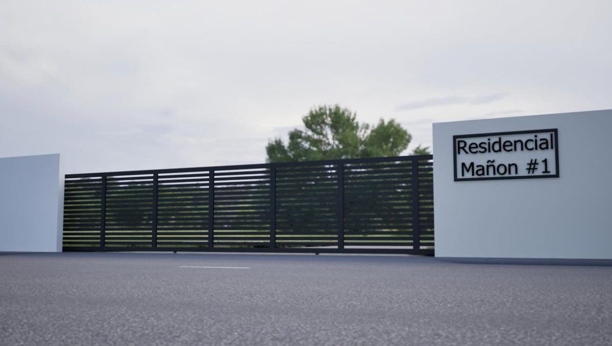 buyDRproperty Entrance gate to Residencial Mañon #1. Puerto Plata villa for sale. Sosua Real Estate